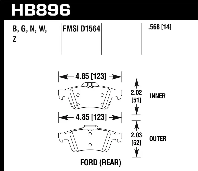 Hawk Performance Dtc-60 High-Performance Brake Pads For Disc Brakes – 0.568" Thickness 1
