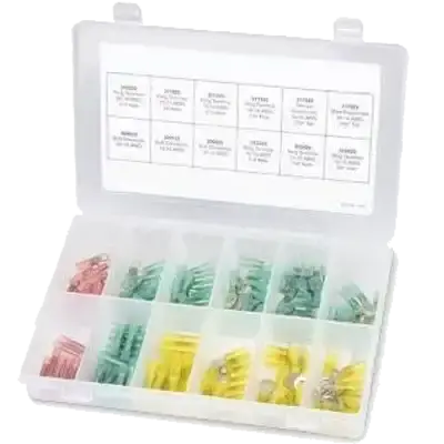 Heat-Shrink Terminal & Connector Assortment Kit – Crimp-And-Seal Wiring Solution 1