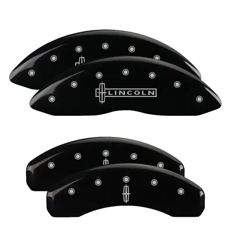 Mgp Engraved 4-Piece Caliper Cover Set – Front & Rear, Cadillac-Themed Black Finish With Silver Accents 1