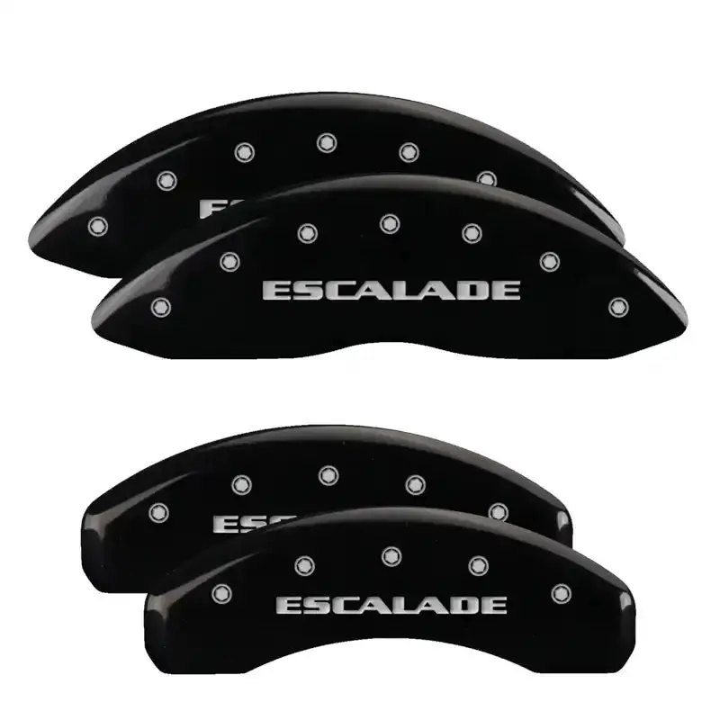 Mgp Engraved 4-Piston Caliper Covers – Front & Rear, Black Finish W/ Silver Accent 1