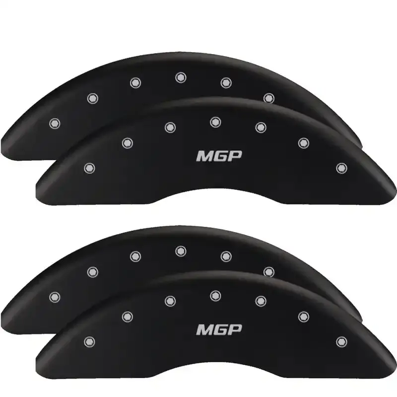 Mgp Engraved Black Caliper Covers With Silver Accent – Front And Rear Set 1