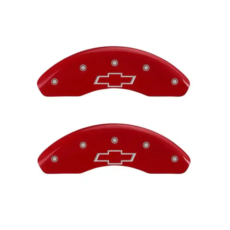 Mgp Engraved Bowtie Front Caliper Covers – Red Finish With Silver Accent 1