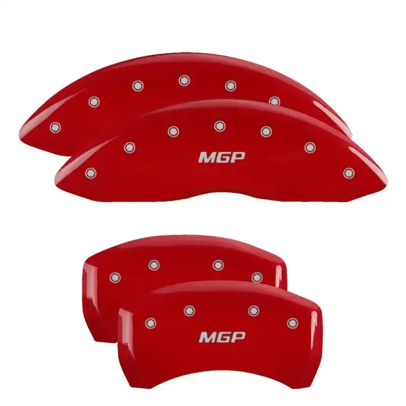 Mgp Engraved Red Caliper Covers For Front & Rear Brakes – Silver Finish 1