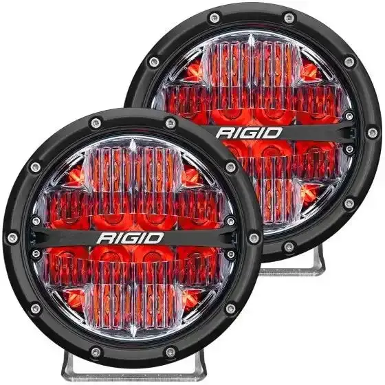 Rigid Industries 36205 - 360-Series 6 Inch Led Off-Road Drive Beam Red Backlight Pair 1