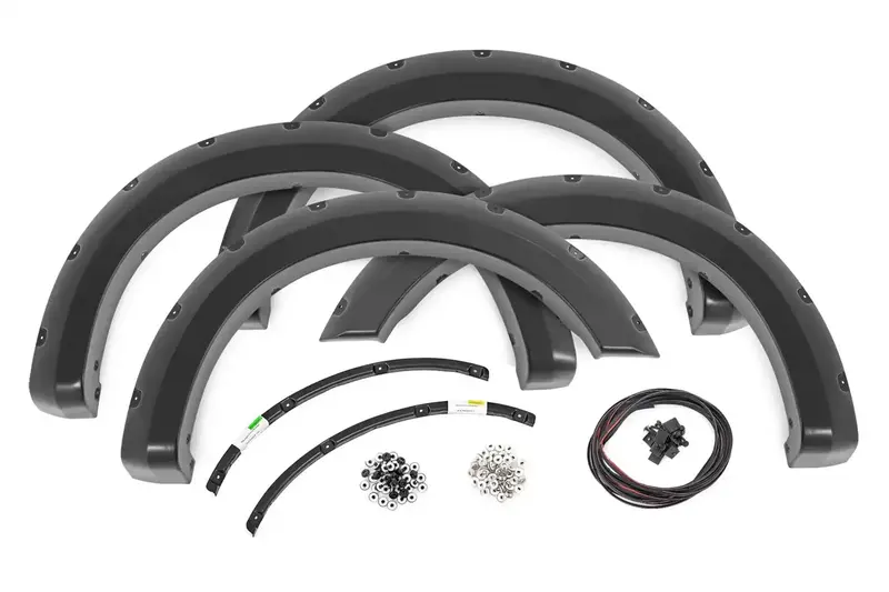 Rough Country Flat-Black Pocket Fender Flares – 2" Tire Coverage, 5.75" Height 1