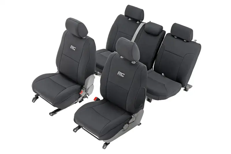 Rough Country Neoprene Seat Covers – Full-Row Protection For Front And Rear Automotive Seating 1
